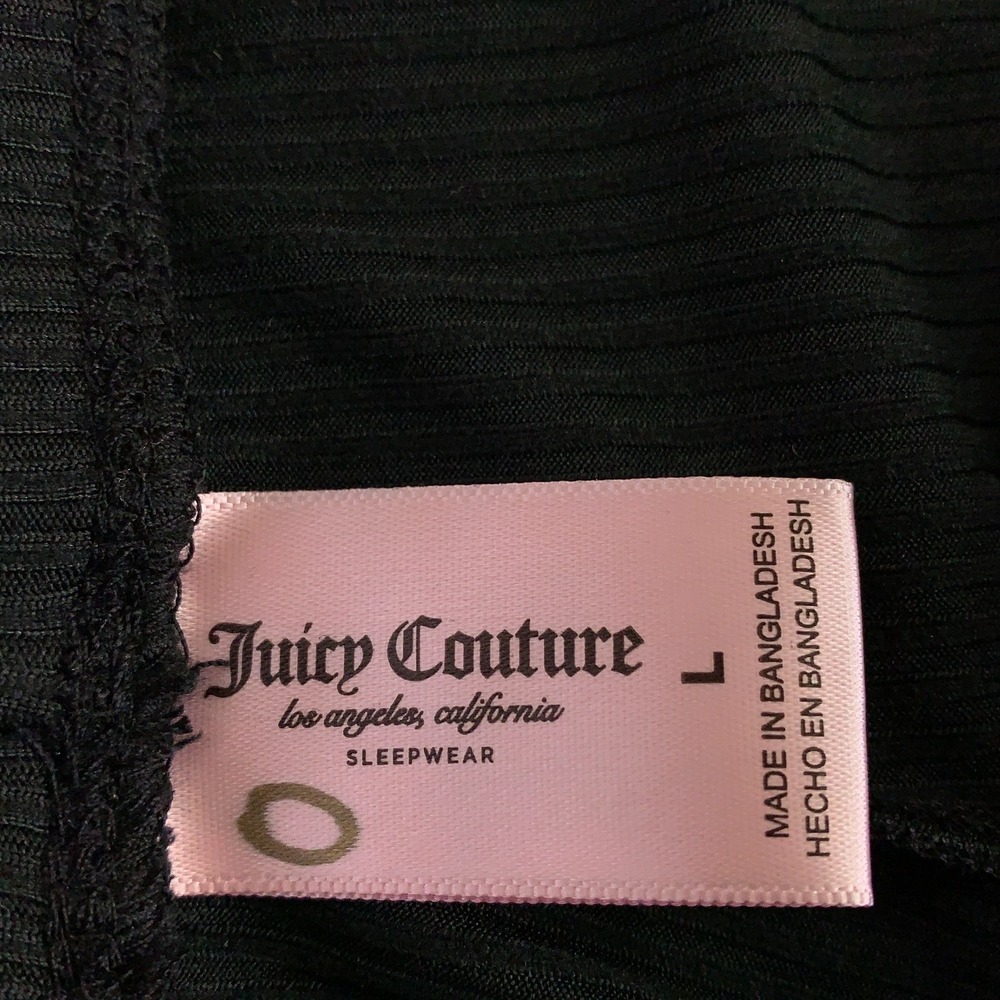 Juicy Couture Womens Size Large Black Rhinestone Logo Sleep Shorts New - Picture 3 of 11